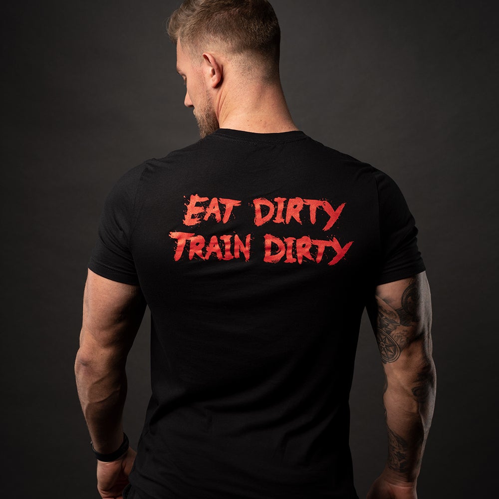 5% LOVE IT KILL IT, BLACK T-SHIRT WITH RED LETTERING - Image 3