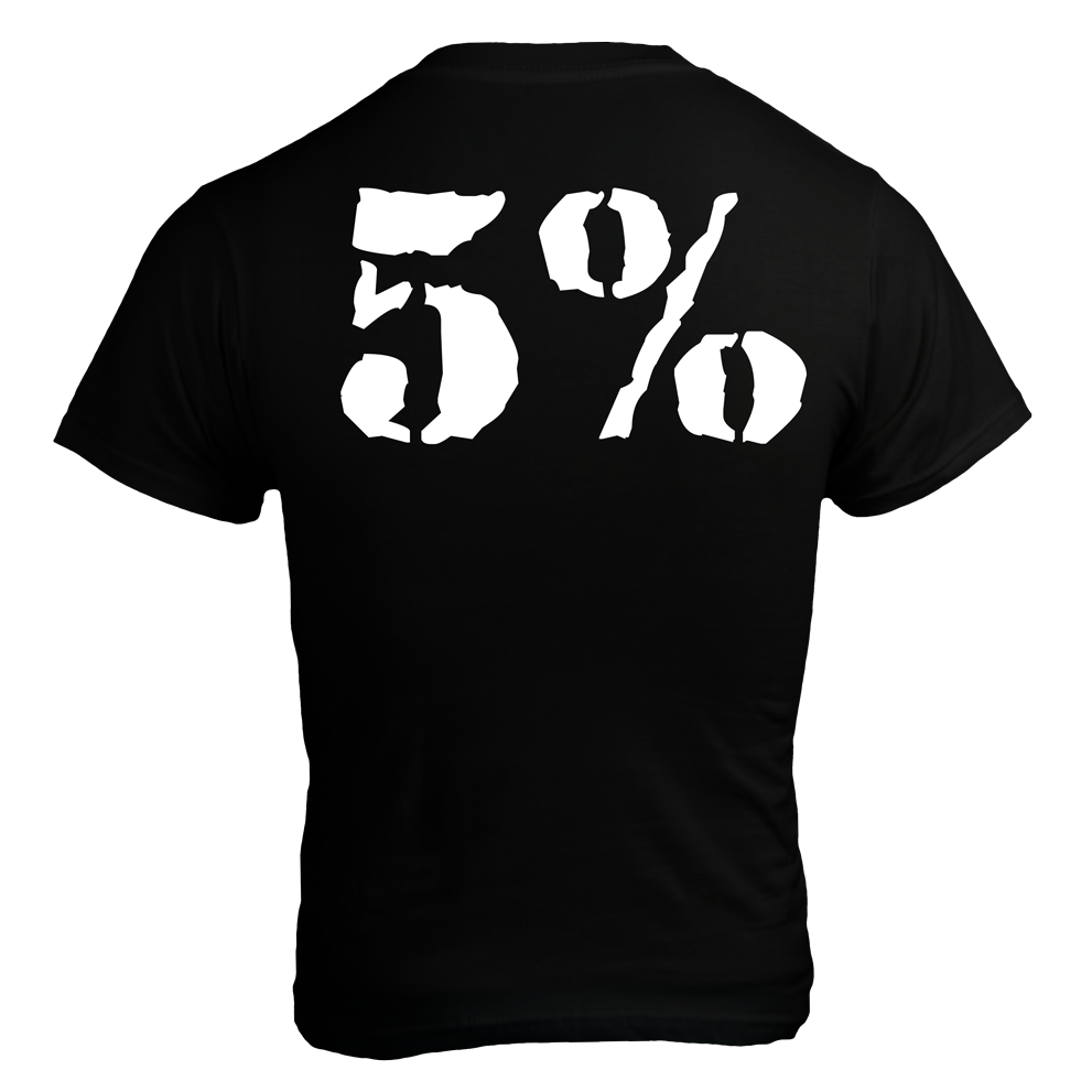 5% ROLLS RICH, BLACK T-SHIRT WITH WHITE LETTERING - Image 5