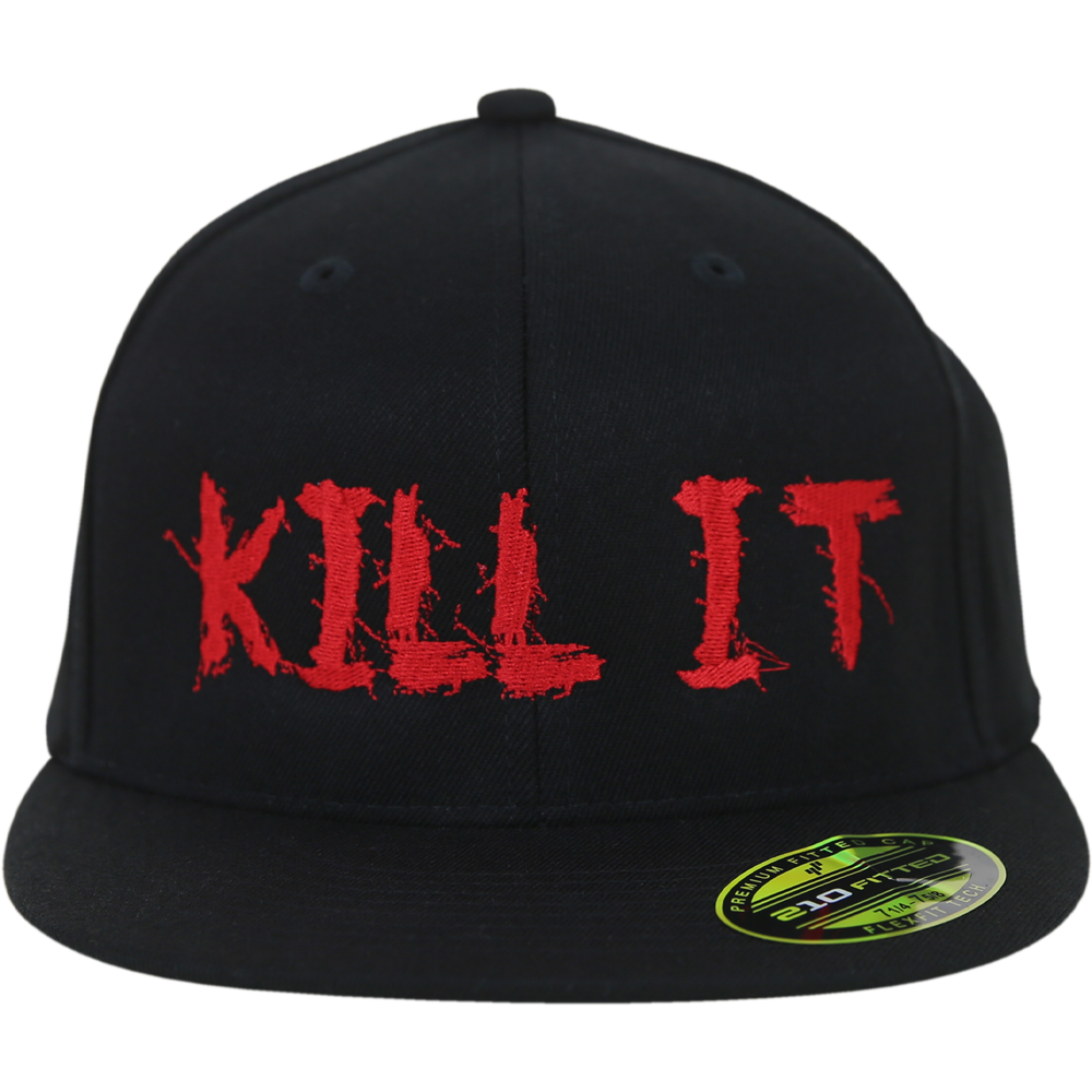 5% LOVE IT KILL IT, BLACK HAT WITH RED LETTERING