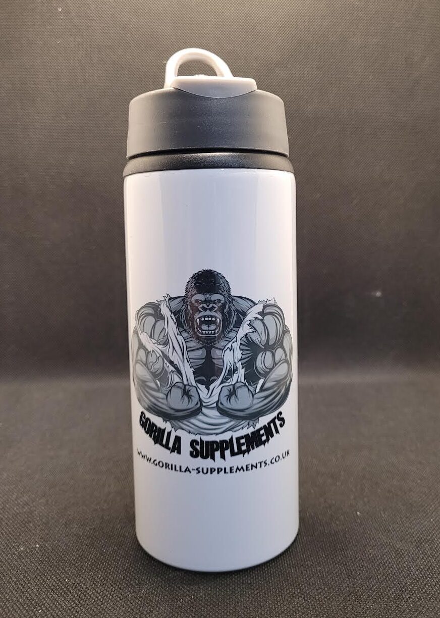 White Stainless steel with straw drink bottle