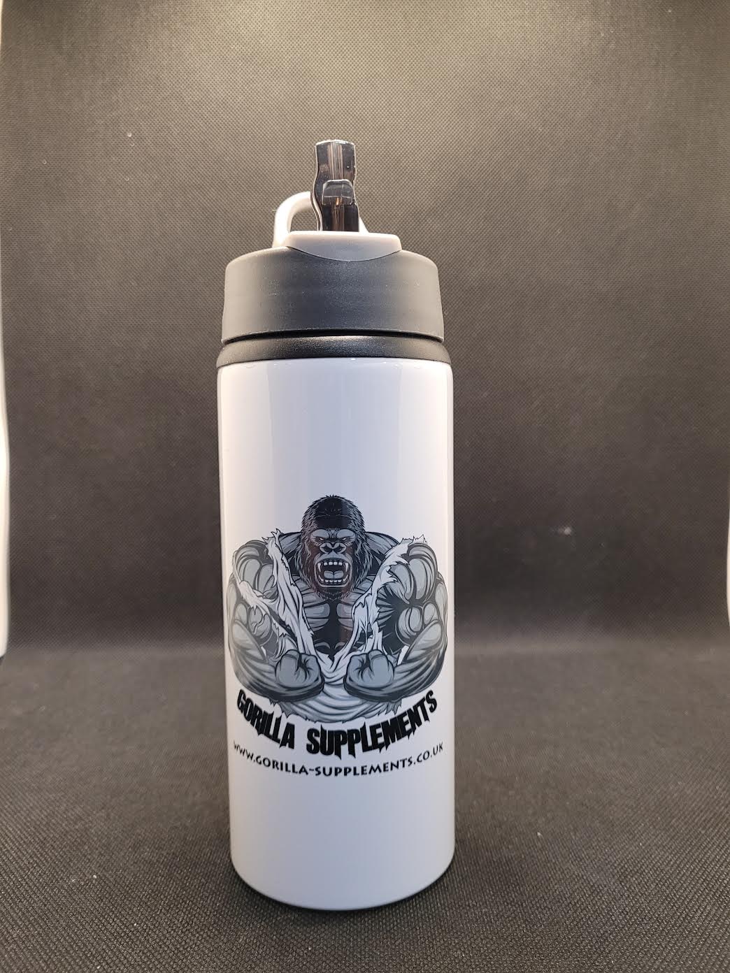 White Stainless steel with straw drink bottle - Image 3
